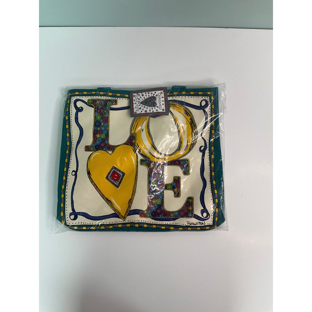 LIMITED EDITION! Brighton Charmed Love Tote - White, Teal & Yellow NWT!